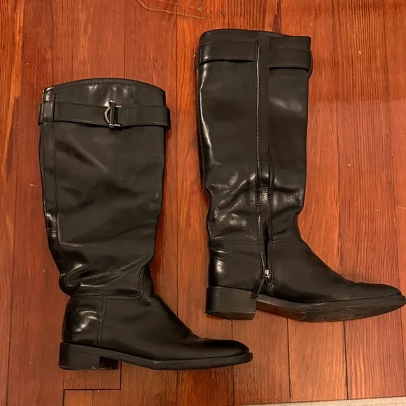 Black Leather Riding Boots - Picture 2 of 4